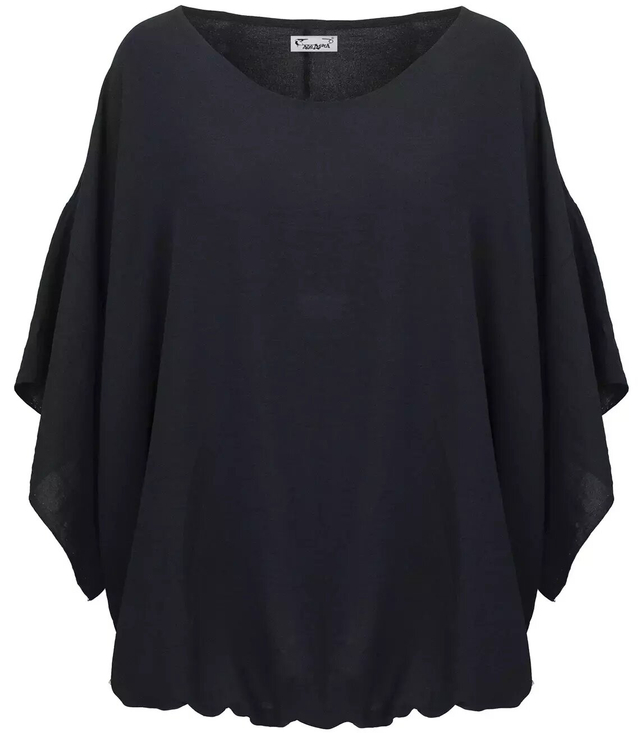 Airy blouse butterfly sleeves slits elegant loose oversize