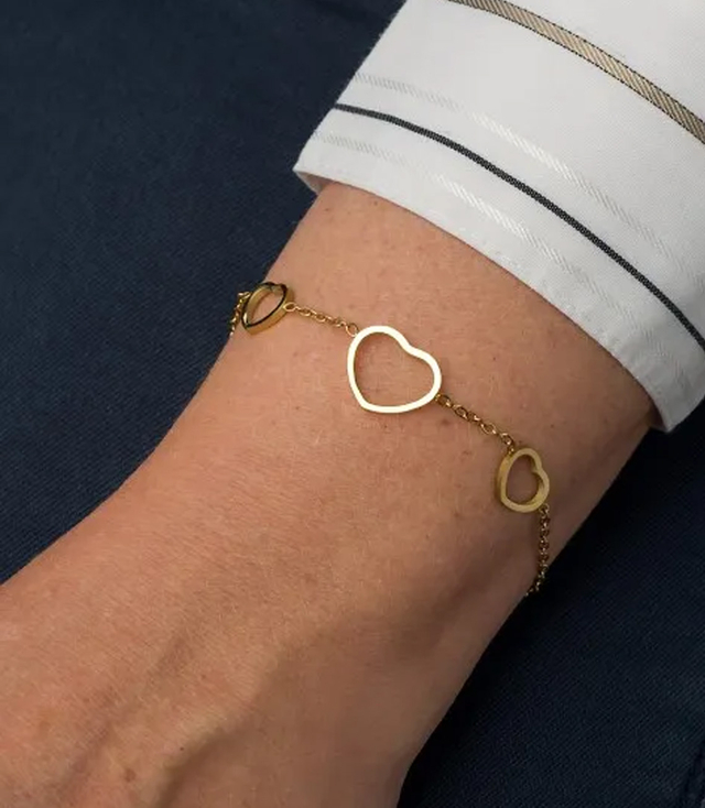 Elegant gold women's steel bracelet