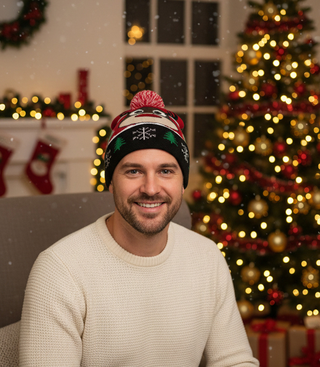 Winter Christmas hat with pom-pom - perfect for preze