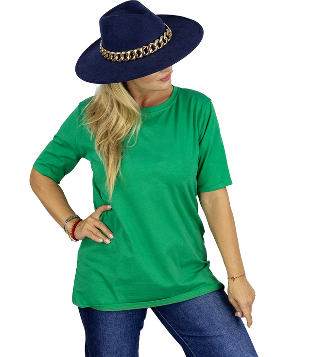 Blouse t-shirt with round neckline and 1/2 sleeve EVELINA