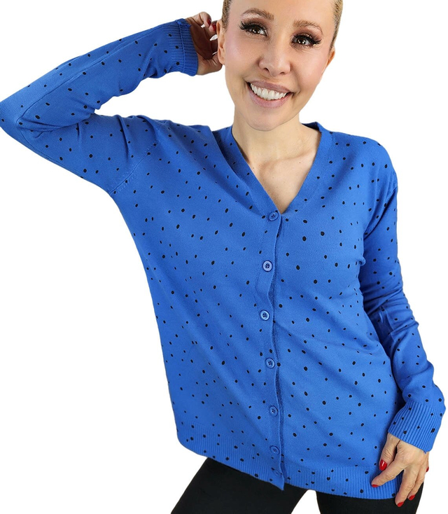 Classic dotted cardigan sweater NELA