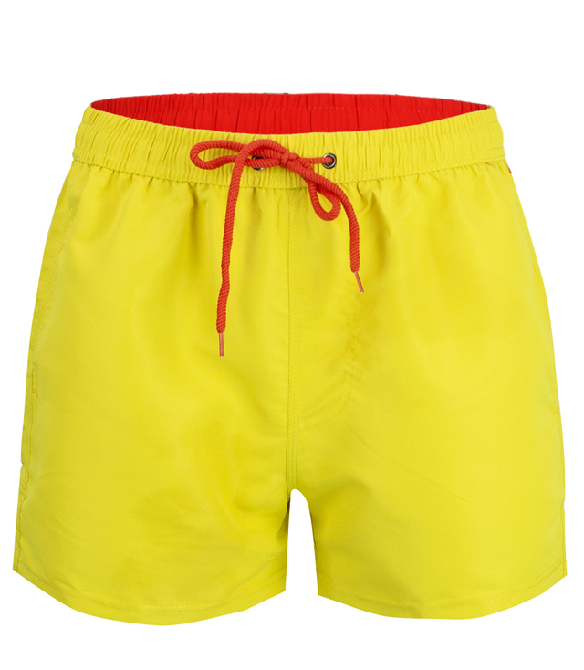 One-color swim shorts with contrasting string