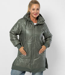 Long jacket with quilting and side slits ROMA