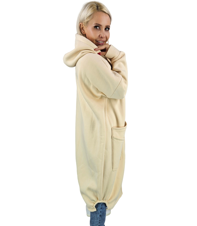 Long women's hoodie. Warm, nice material. Zipper BETH