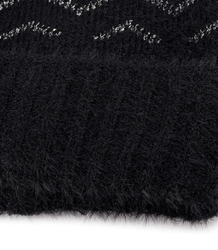 Warm women's cap with zigzag pom-pom autumn winter