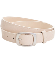 Smooth women's eco leather belt with silver buckle 3 cm