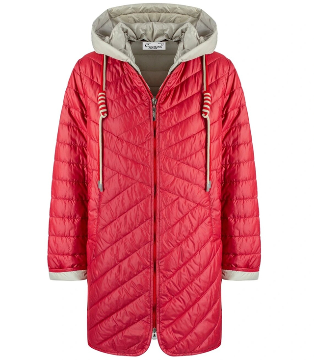 Warm women's transitional jacket, detachable hood, Quilted LAURA