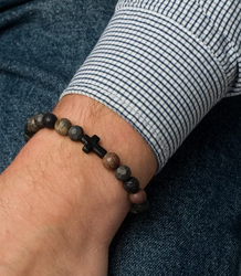 Men's bracelet with natural stones