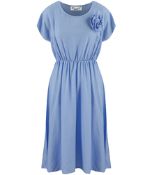 Summer midi dress with an attached rose ROSALIA