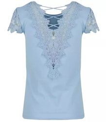 Blouse short sleeve lace shirt IRMA