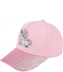 Children's baseball cap decorated with unicorn with glitter visor