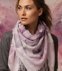 Women's scarf with floral pattern 100x100