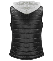 Krótki bezrękawnik damski kamizelka z kapturem