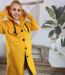 Warm long sweatshirt cotton shirt jacket