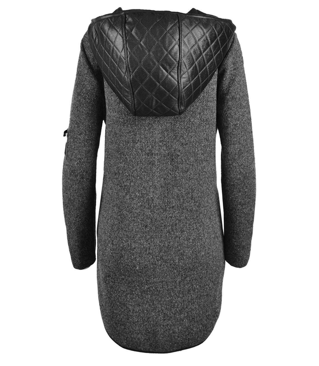 Modny asymetryczny sweter a;la płaszcz 