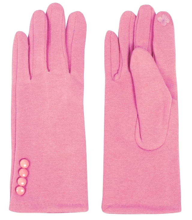 Women's gloves insulated with fur buttons Touch Five-fingered