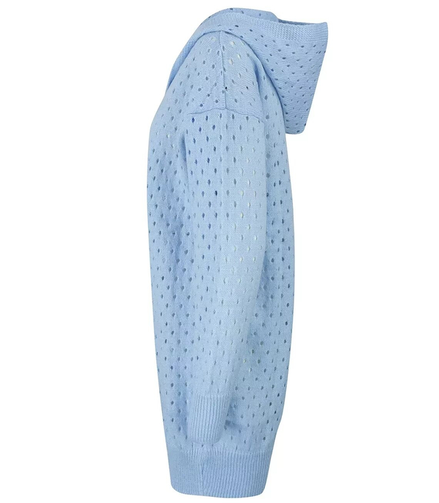 Long openwork cardigan with hood ANIELA
