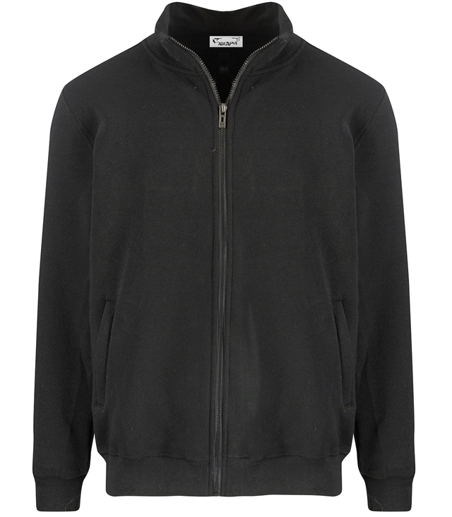 Men's warm, thick zipped sweatshirt with a stand-up collar