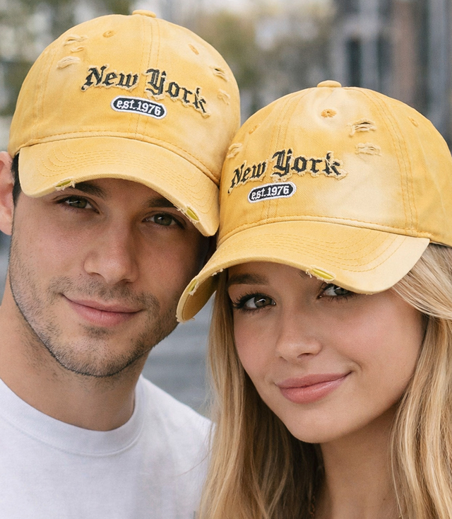 Czapka z daszkiem drapowana z naszywką NEW YORK UNISEX