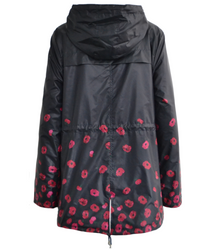 Light short windbreaker parka jacket flowers