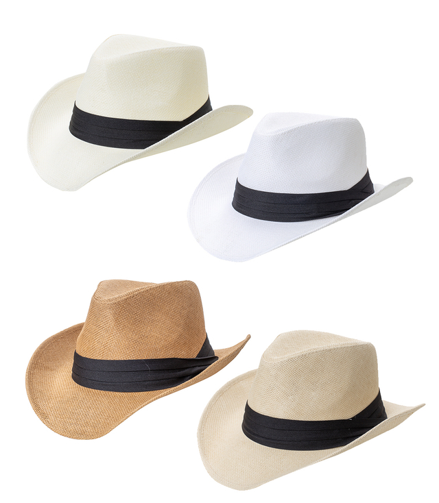 Men's cowboy hat with black strap