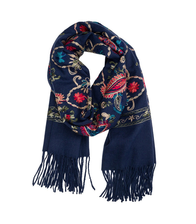 Women's scarf with floral ornament stylish