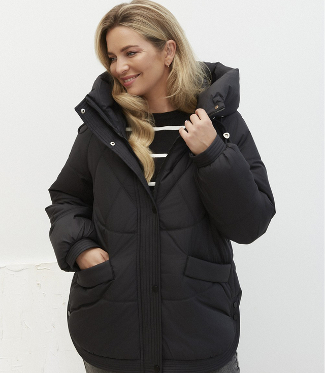 Women's quilted winter jacket with hood KORNELIA
