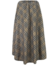 Spódnica rozkloszowana w kratę midi maxi