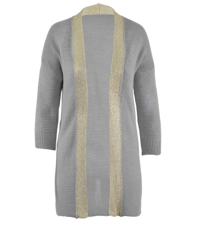 STYLOWY ELEGANCKI KARDIGAN ZŁOTA NITKA