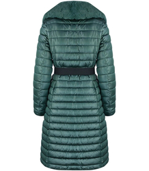 Quilted jacket coat with fur MARY