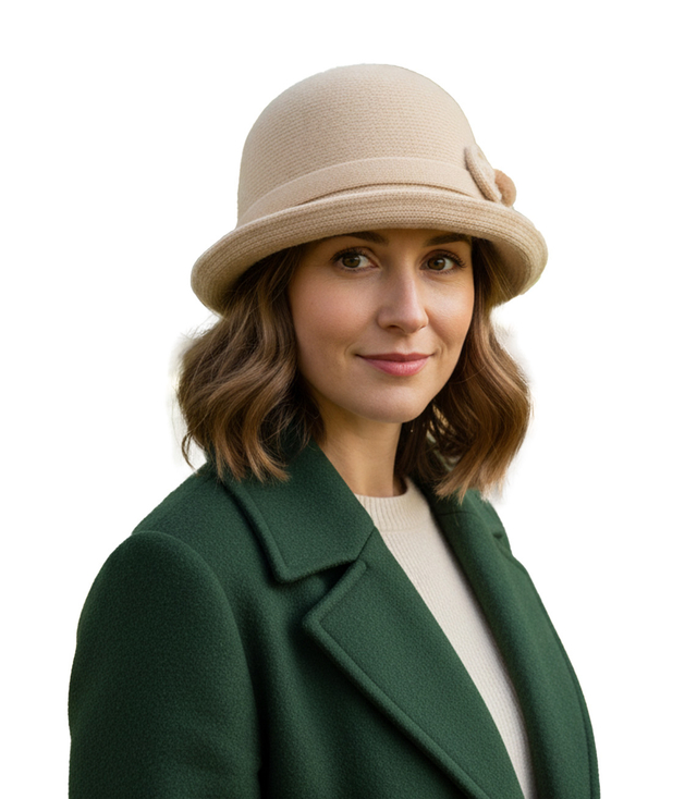 Women's cloche hat with bow