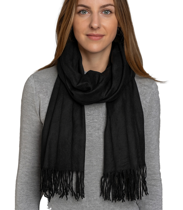 Soft large shawl with tassels uniform classic