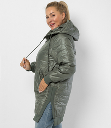 Long jacket with quilting and side slits ROMA