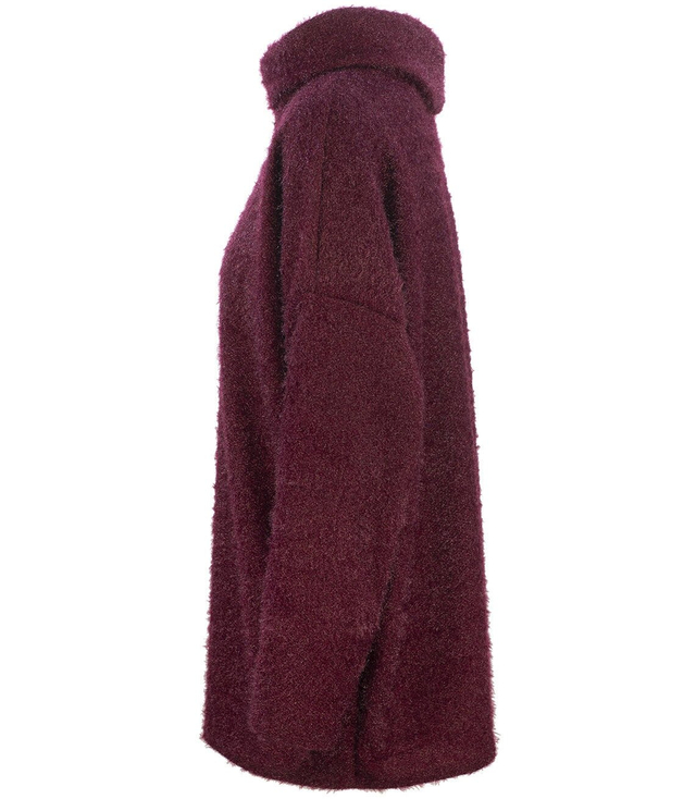 Luźny sweter z golfem puszysty ciepły GOLF