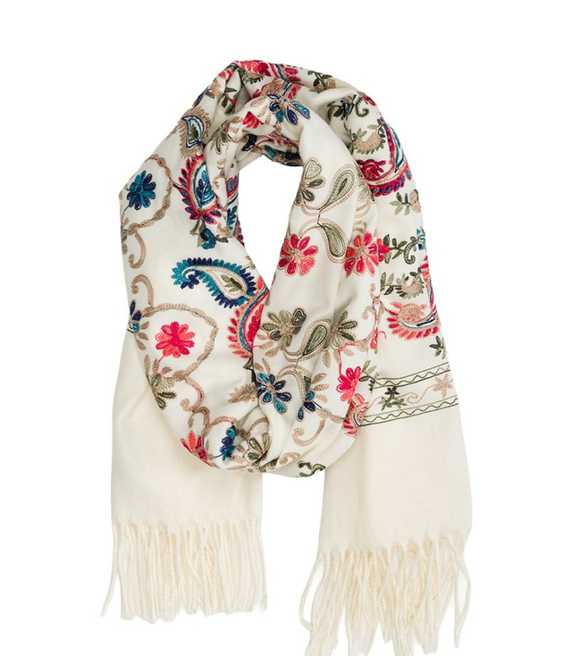 Women's scarf with floral ornament stylish