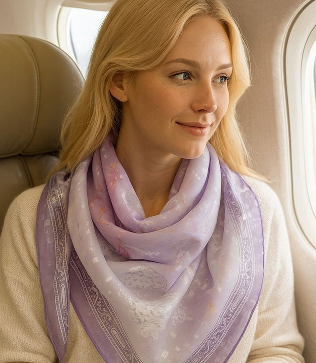 Elegant women's scarf with an insane 70x70 pattern