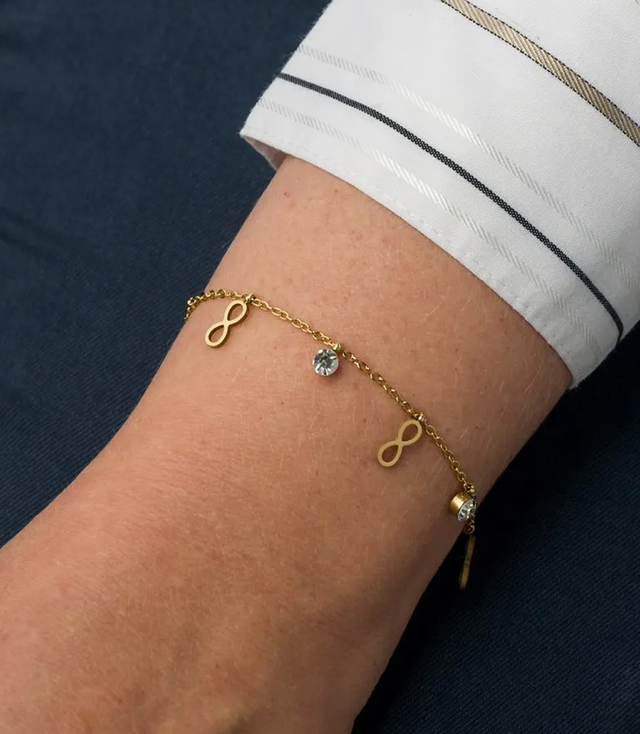 Elegant gold women's steel bracelet