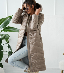 Long elegant quilted women's winter insulated coat SAMANTA