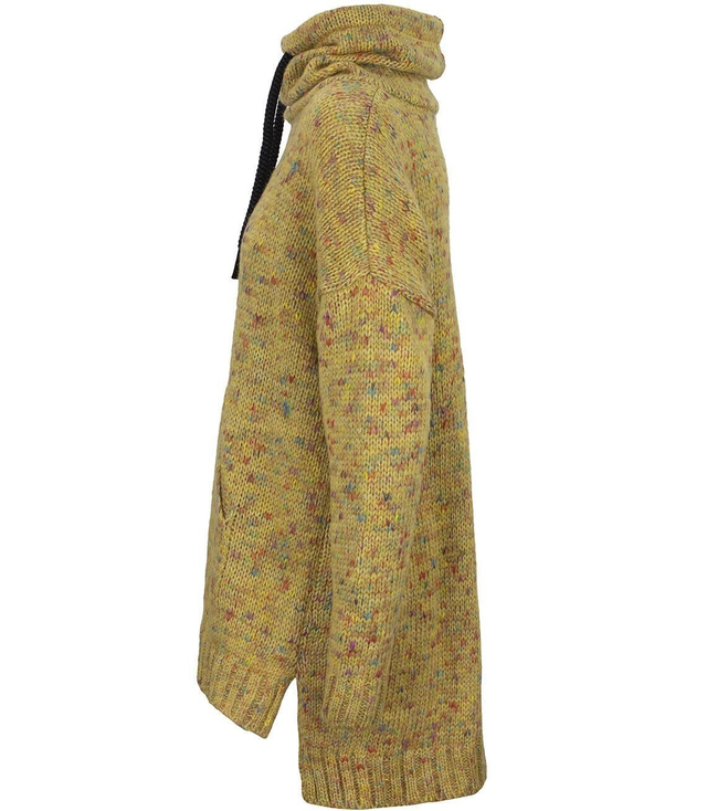 Długi ciepły  sweter bluza Przedłużany TYŁ 