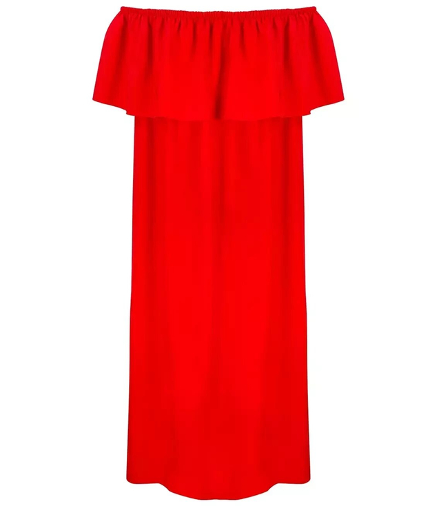 Spanish midi dress with frill BASIC