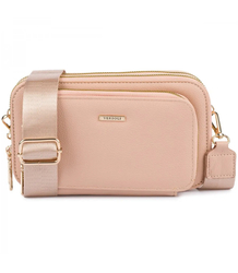 Small rectangular mini clutch bag 3 compartments 2 straps