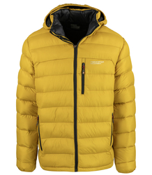 Męska zimowa pikowana kurtka z kapturem 