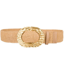 Braided women's belt with large buckle