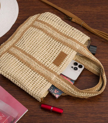 PARIS MILANO braided handbag with strap and handles