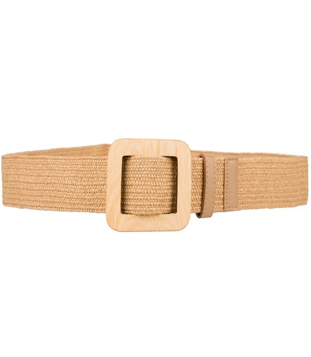 Braided women's belt with large buckle