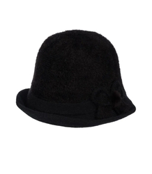 Kapelusz damski cloche z kokardą