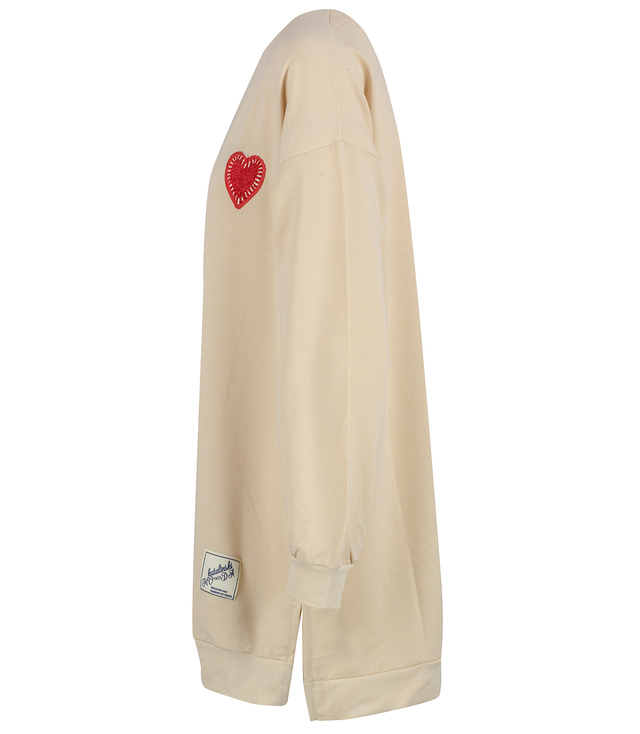 Long oversize dress blouse with heart patch MARTA