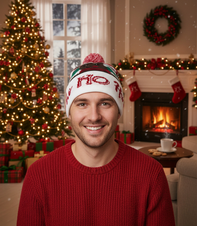 Winter Christmas hat with pom-pom - perfect for preze