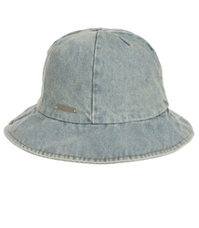 Kapelusz typu bucket jeansowy z troczkiem