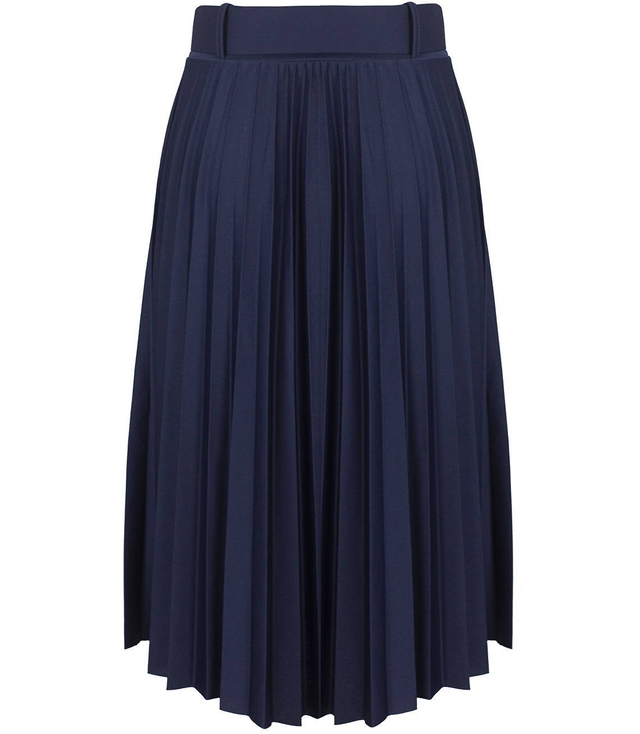 Fashionable pleated skirt with belt